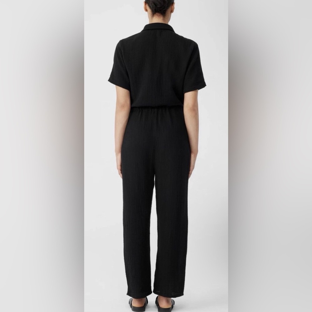 eileen fisher organic cotton gauze jumpsuit sz m - Picture 2 of 10